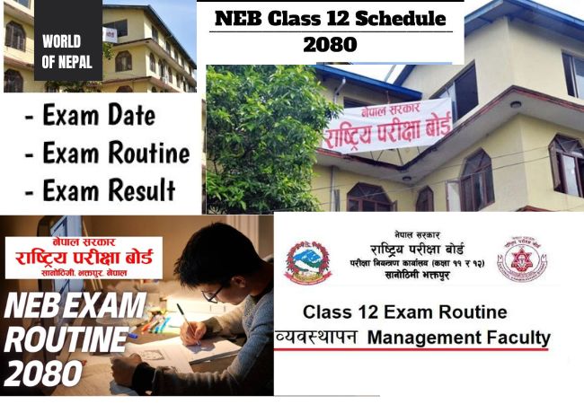 Class 12 NEB Exam Routine 2080