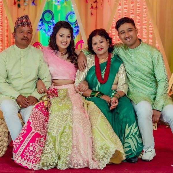 Riyasha Dahal with her Family