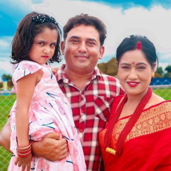 Sitaram Kattel with his family [Wife and his Daughter]